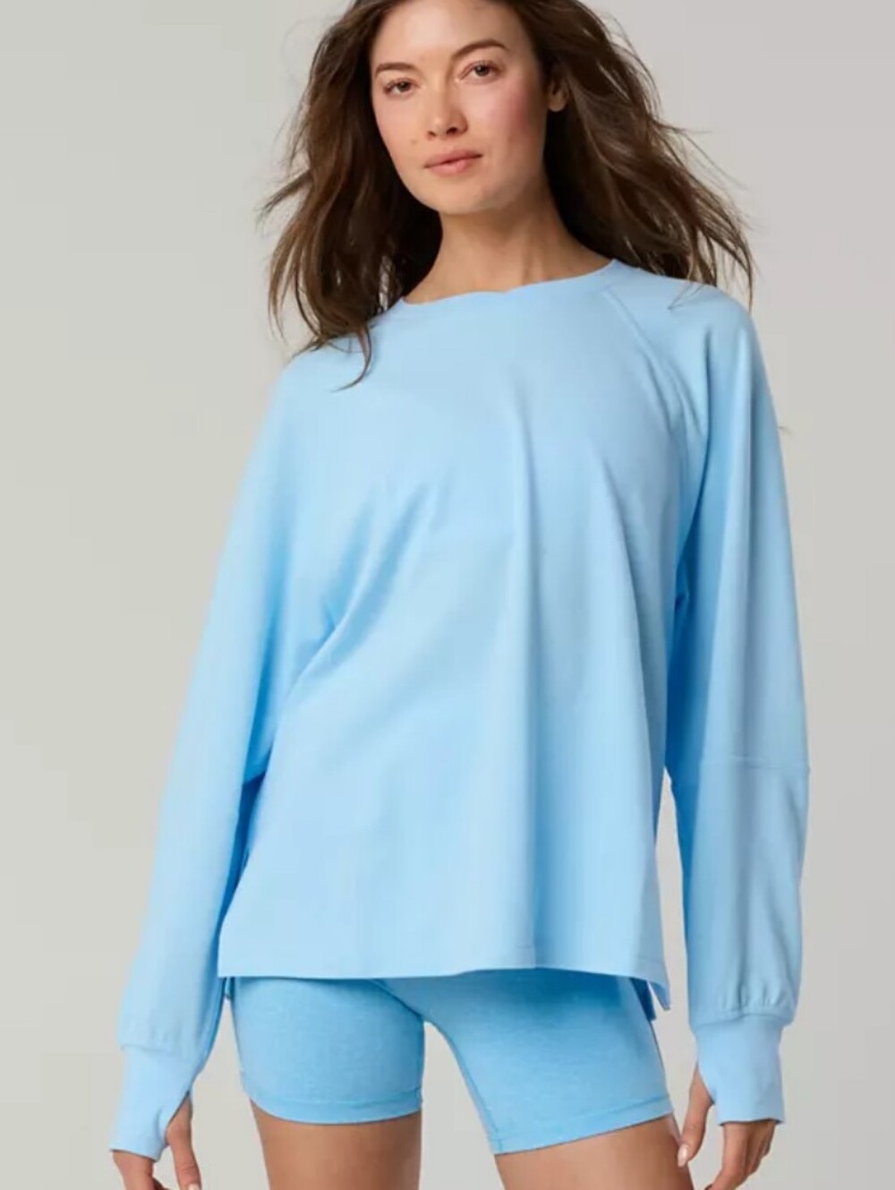 OFFLINE by Aerie Light Blue Pique Long Sleeve T-Shirt